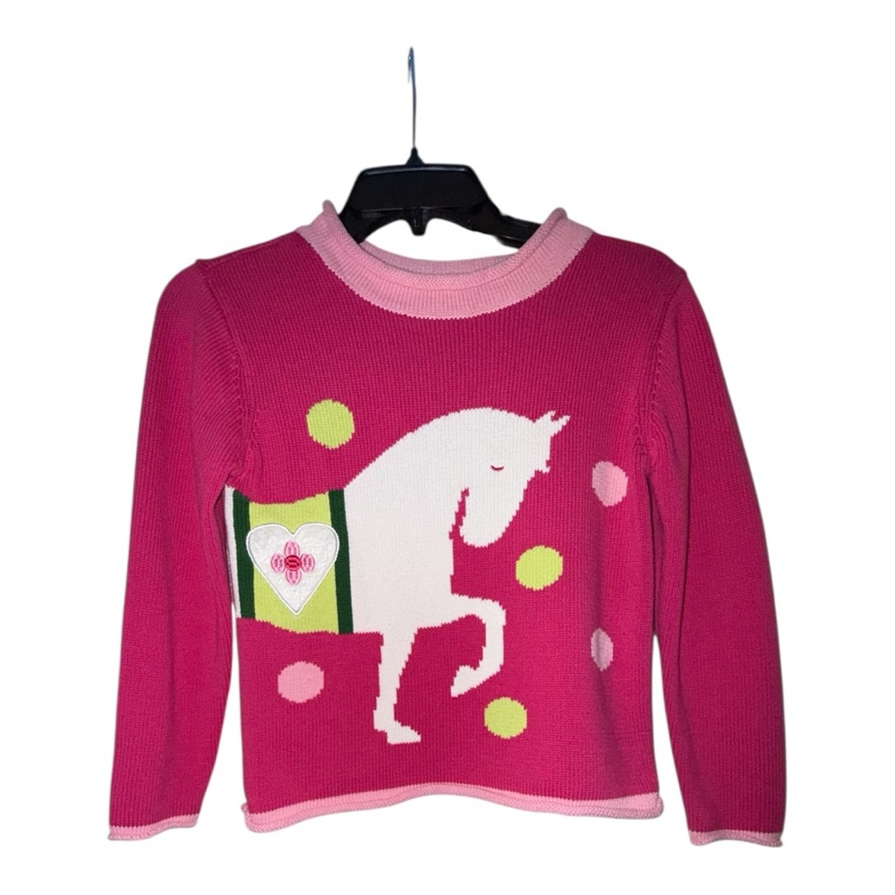Pink Kids Sweater with Horse Design